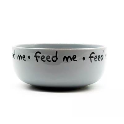 Comedouro Pet Injet Cerâmica Feed Me Branco para Cães 700ml