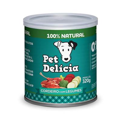 Ração Pet Delícia Cordeiro com Legumes para Cães 