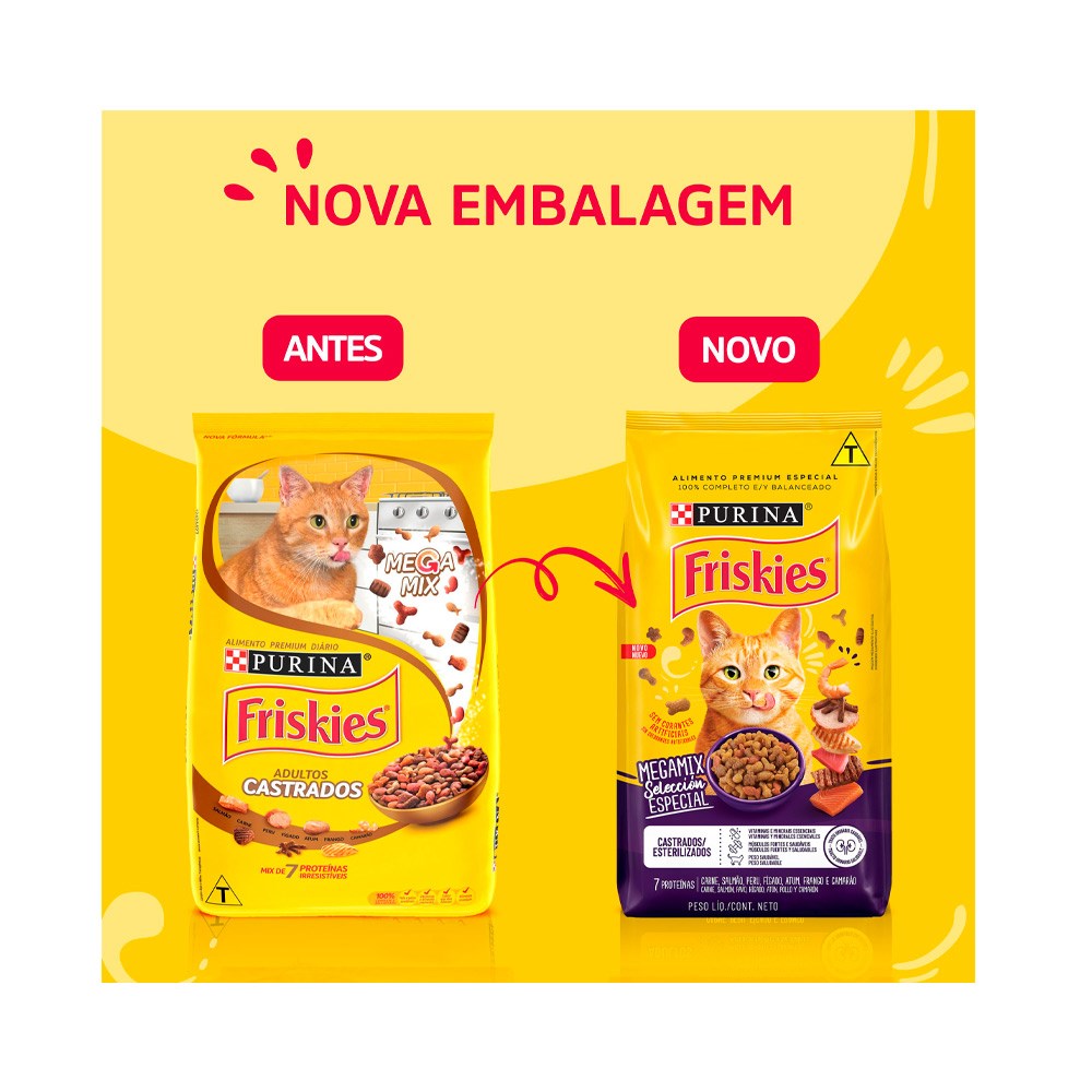 Ração Friskies Megamix para Gatos Adultos Castrados