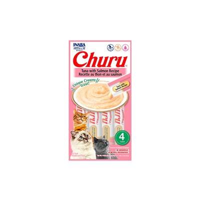 Petisco Cremoso Churu para Gatos sabor Atum com Salmão 56g