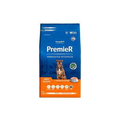 Ração Premier Ambientes Internos para Cães Adultos Porte Médio sabor Frango 12kg