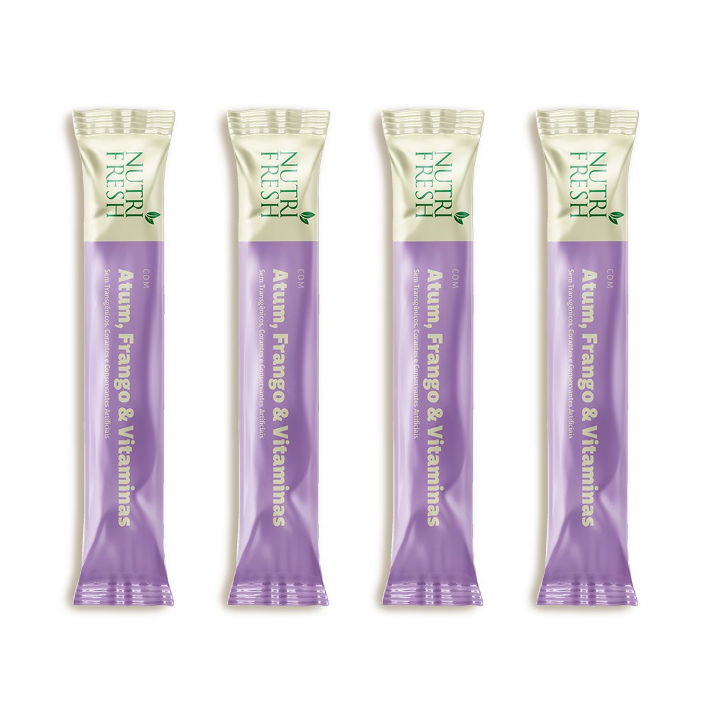 Petisco Cremoso Nutrifresh Creamy Treats para Gatos sabor Atum, Frango e Vitaminas
