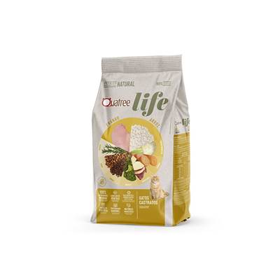 Ração Quatree Life para Gatos Castrados Sabor Frango e Arroz 10,1kg