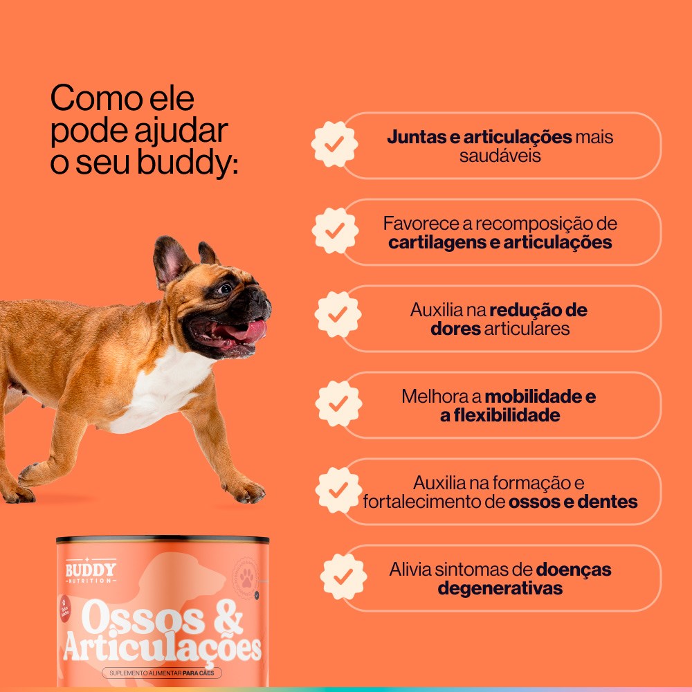 Suplemento Alimentar Buddy Nutrition Ossos & Articulações Sabor Carne para Cães
