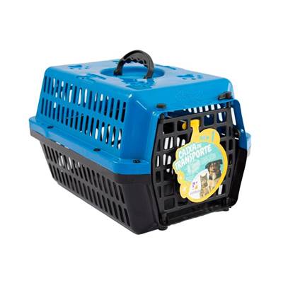 Caixa de Transporte Alvorada New Azul para Cães e Gatos Tam 4
