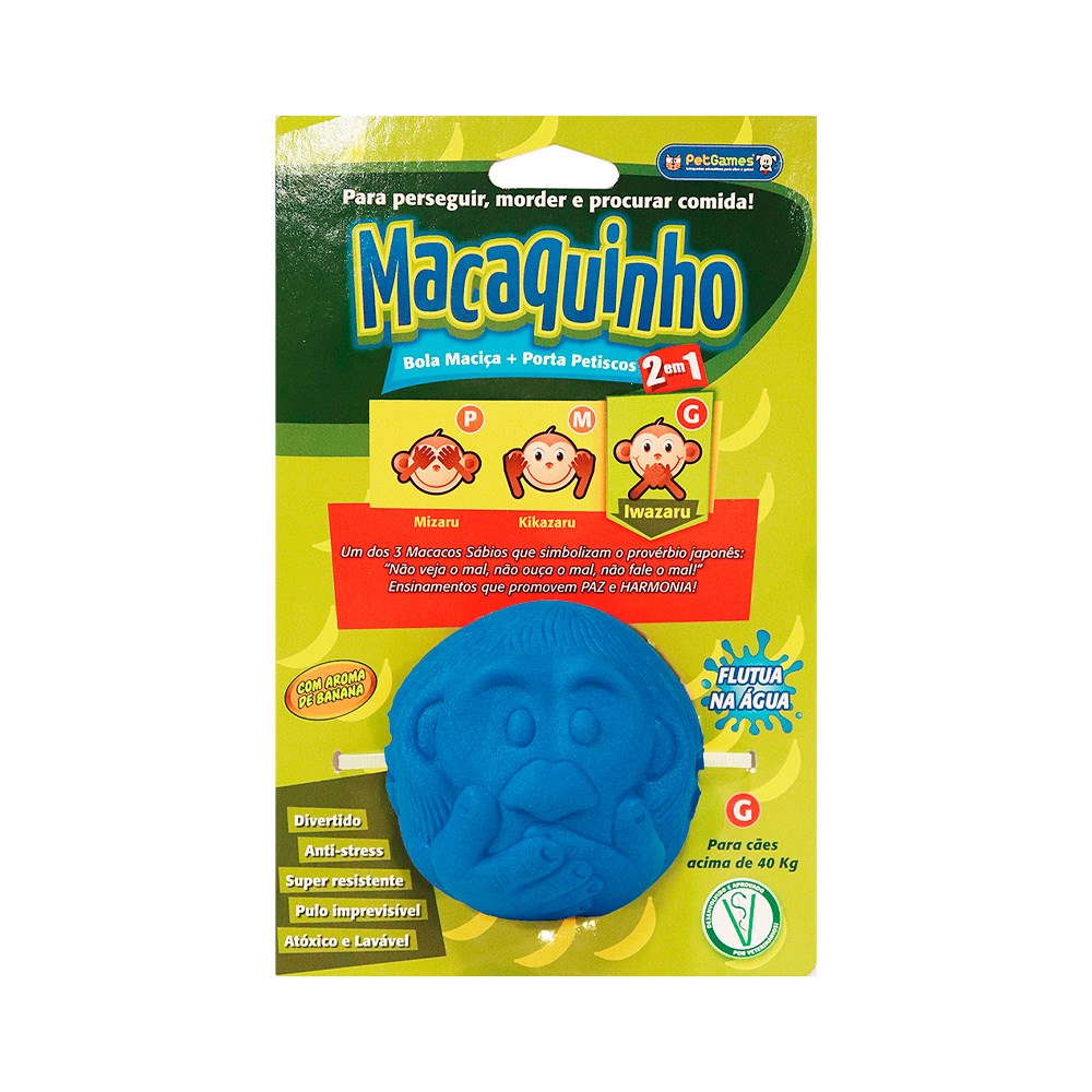 Brinquedo Pet Games Macaquinho Bolinha Azul para Cães