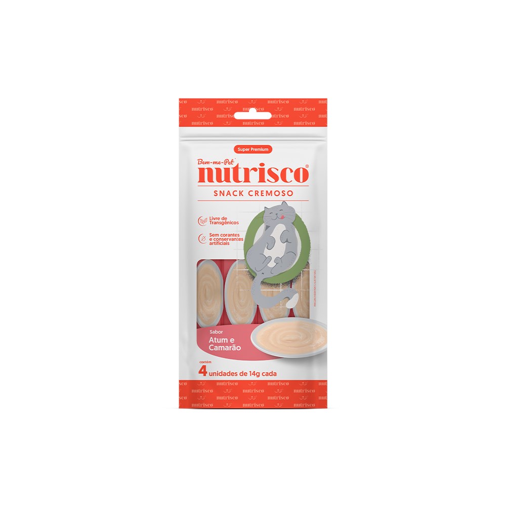 Snack Nutrisco Cremoso para Gatos sabor Atum e Camarão