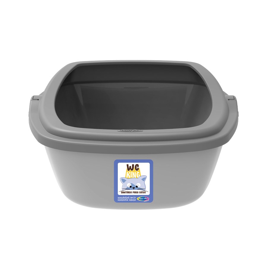 Bandeja Sanitária Plast Pet King Cinza para Gatos