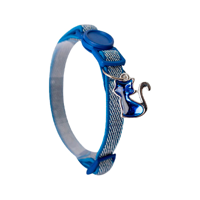 Coleira Modernpet Royal Elástica Azul para Gatos U