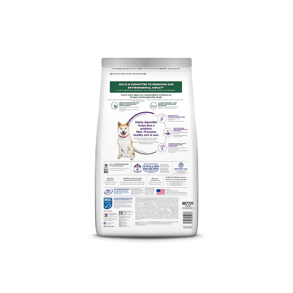 Ração Hill's Science Diet Pele Sensível para Cães Adultos com Proteína Sustentável