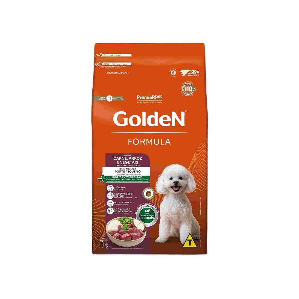 Ração Golden Fórmula Mini Bits para Cães de Pequeno Porte Adultos sabor Carne & Arroz