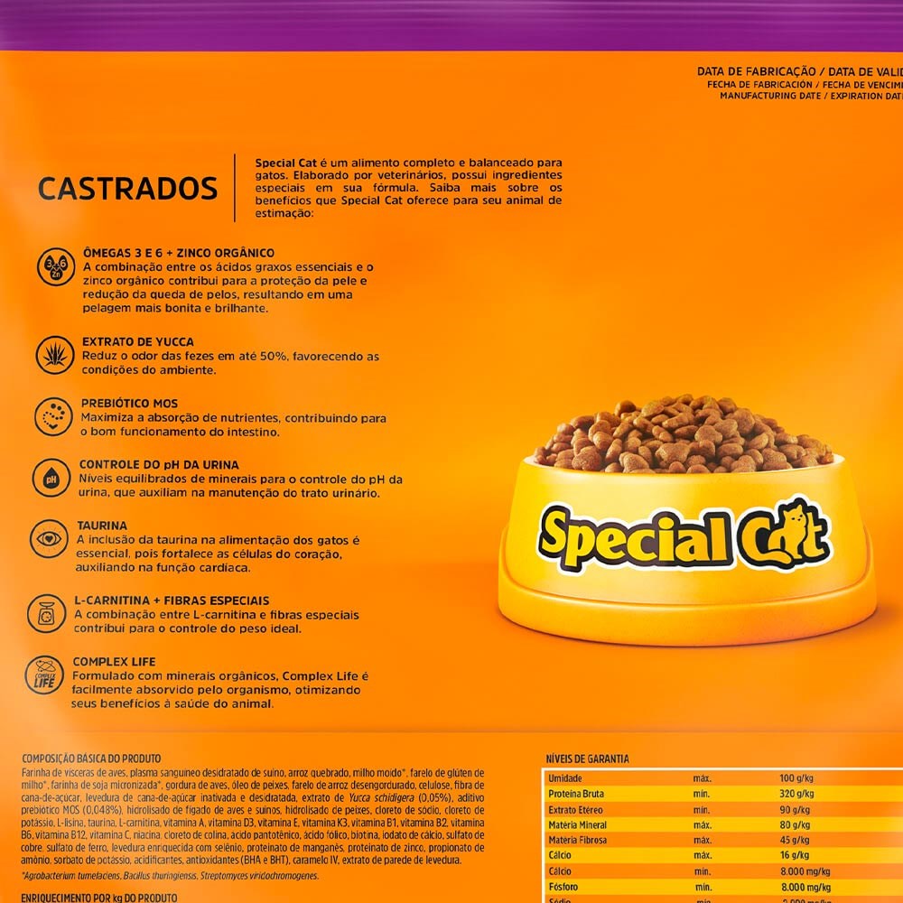 Ração Special Cat para Gatos Adultos Castrados