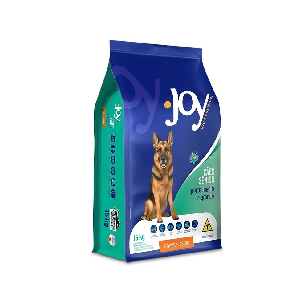 Ração Joy High Premium Cães Sênior Raças Médias e Grandes Frango e Carne