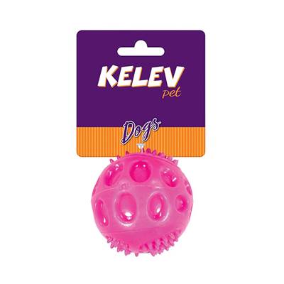Brinquedo Jambo Kelev Bola TPR Sound Rosa para Cães U