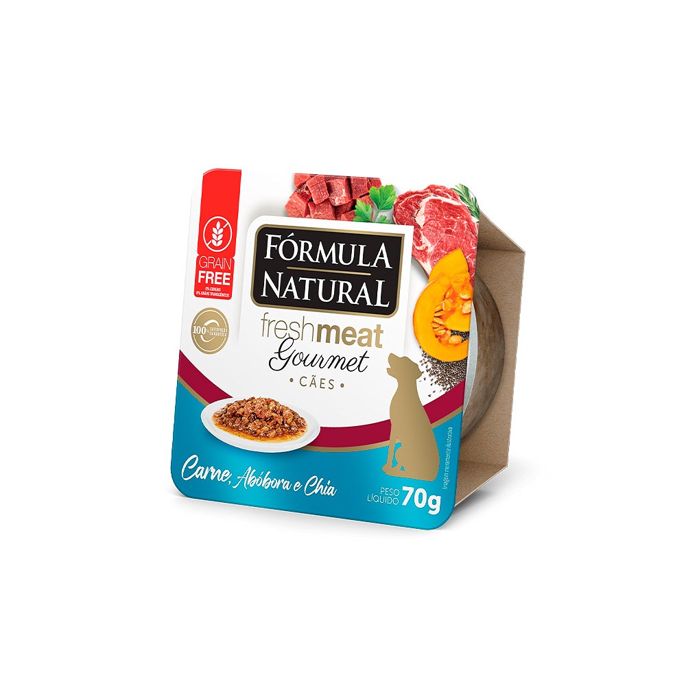 Ração Fórmula Natural Sachê Fresh Meat Gourmet para Cães Adultos sabor Carne 