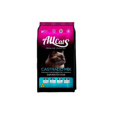 Ração Allcats Mix para Gatos Adultos Castrados Sabores do Mar 10,1kg