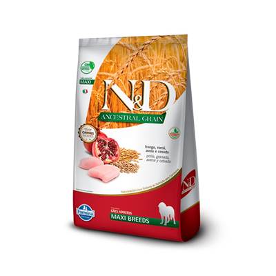 Ração N&D Ancestral para Cães Adultos de Raças Grandes sabor Frango e Romã 10,1kg