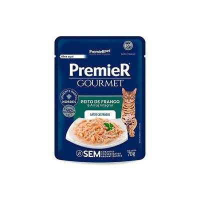 Ração Premier Gourmet para Gatos Adultos Castrados sabor Frango 70g