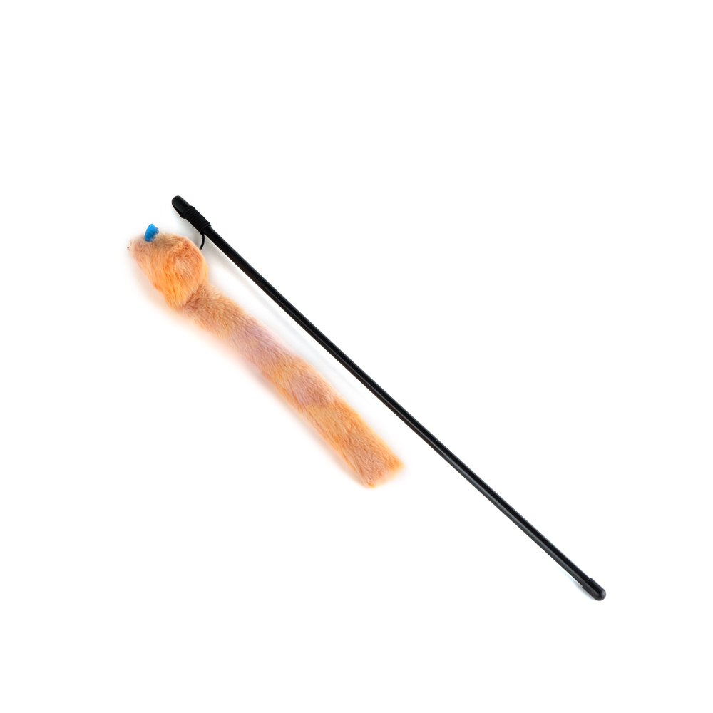 Brinquedo Fuzz para Gatos Varinha de Minhoca Amarela