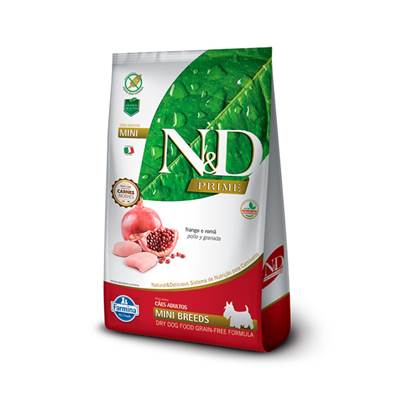 Ração N&D Prime para Cães Adultos de Pequeno Porte sabor Frango & Romã 0,8kg