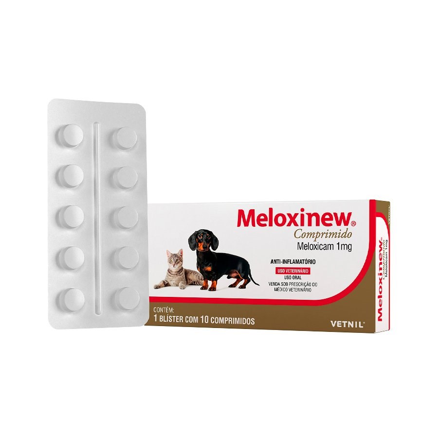 Anti-inflamatório Meloxinew 10 Comprimidos para Cães e Gatos
