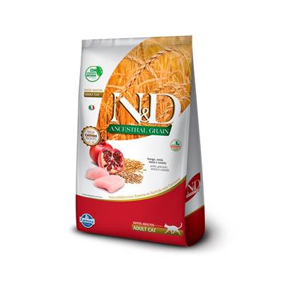 Ração Farmina N&D Ancestral Grain para Gatos Adultos Sabor Frango e Romã 7,5kg