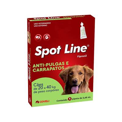 Antipulgas e Carrapatos Spot Line para Cães de 20kg a 40kg 1 pipeta