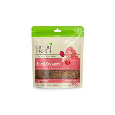 Snack Crocante Nutrifresh para Cães Adultos sabor Carne e Beterraba 100g