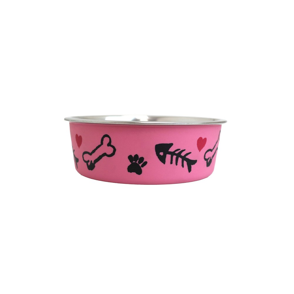 Comedouro GermanHart Tigela Inox Cutie Rosa para Cães