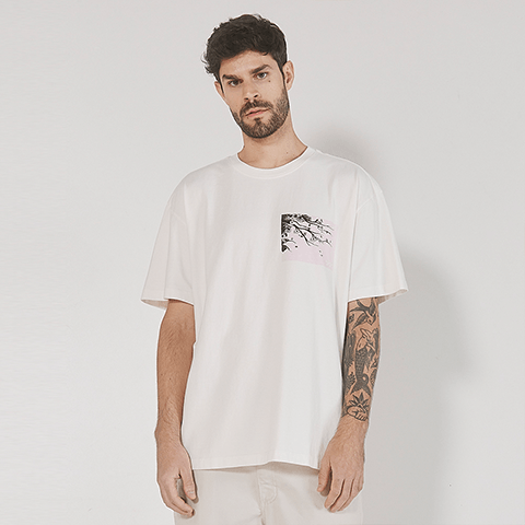 T-Shirt Wide Cerejeira Branco | Zee.Dog