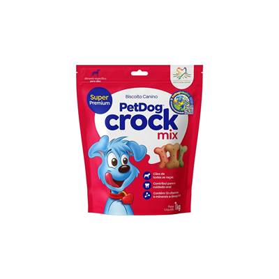 Biscoito Pet Dog Crock Mix para Cães 1kg