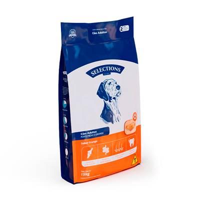 Ração Selections For Pet para Cães Adultos Medios e Grandes sabor Frango 20kg