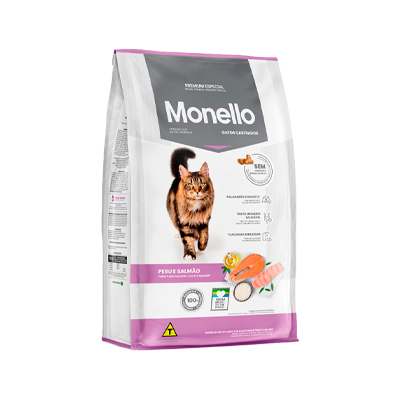 Ração Monello para Gatos Castrados sabor Peru e Salmão 10,1kg