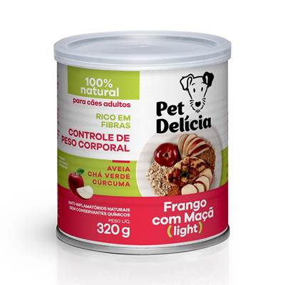 Ração Pet Delícia Frango com Maçãs Light para Cães 320g