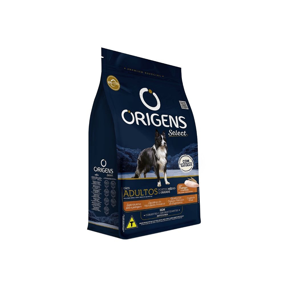 Ração Origens para Cães Adultos sabor Frango e Cereais 
