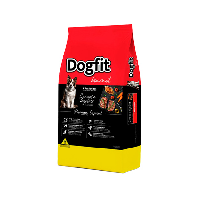 Ração Dogfit Gourmet para Cães Adultos sabor Carne e Vegetais 20kg
