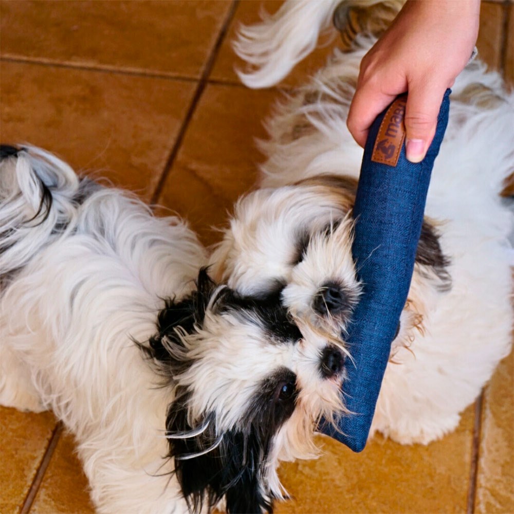 Brinquedo Mabuu Almofada com Apito Reta Cinza para Cães e Gatos