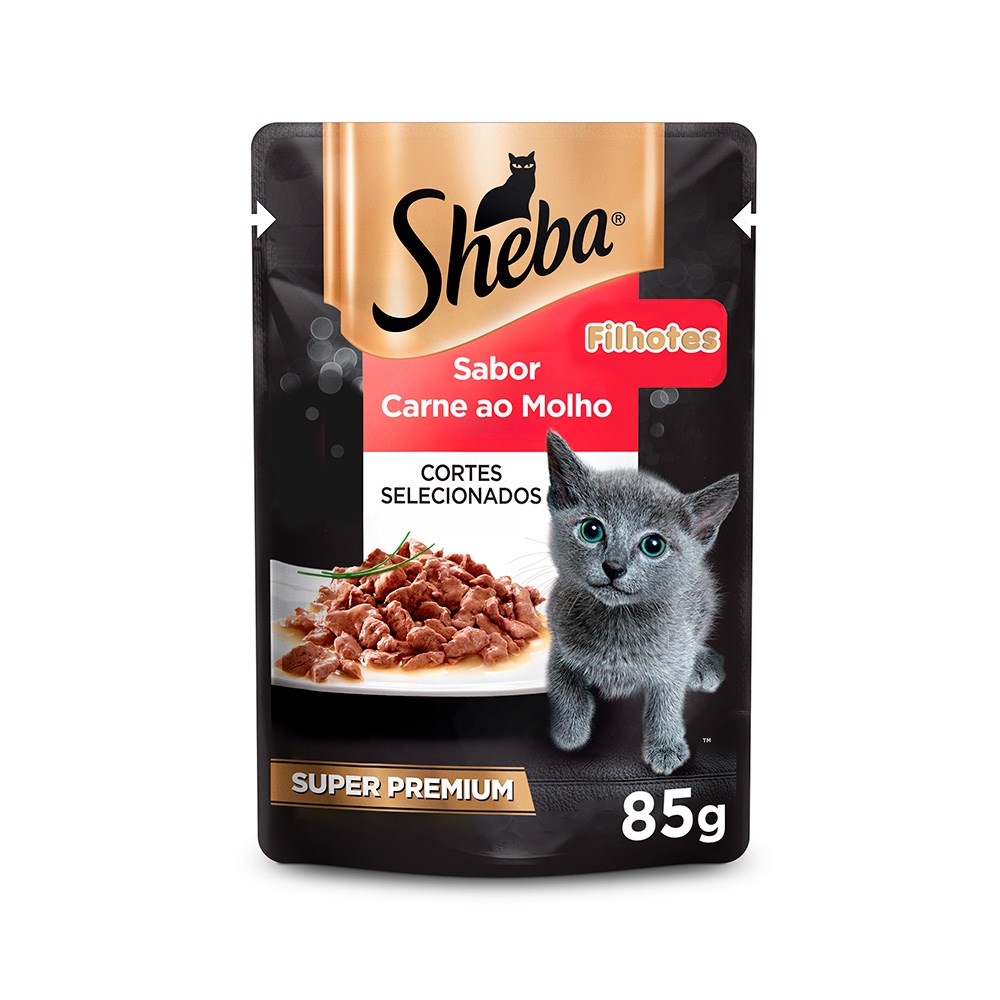 Ração Úmida Sheba Sachê para Gatos Filhotes Sabor Carne 
