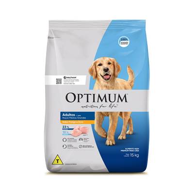 Ração Optimum para Cães Adultos de Raças Médias e Grandes sabor Frango e Arroz 3kg