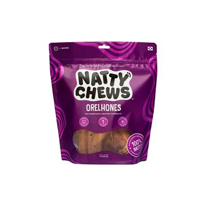 Osso Natty Chews Orelha Bovina Natural para Cães - 3 Unidades U