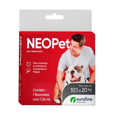Antipulgas e Carrapatos Neopet Ourofino para Cães 10,1kg a 20kg - 1,34ml 1 flaconete