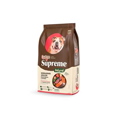 Ração Quatree Supreme Dermasense para Cães Adultos de Porte Médio e Grande sabor Cordeiro e Salmão 15kg