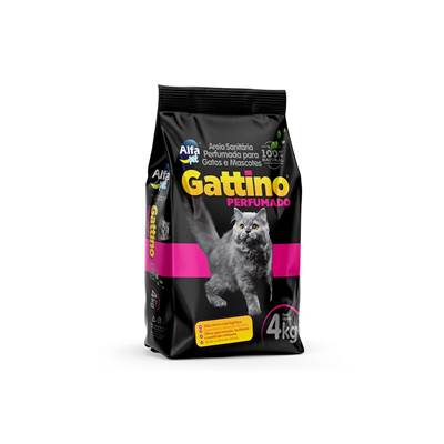 Areia Higiênica Gattino Perfumada para Gatos 4kg