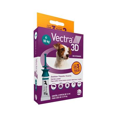 Combo Antipulgas Vectra 3D Promo para Cães 4kg a 10kg 3 pipetas
