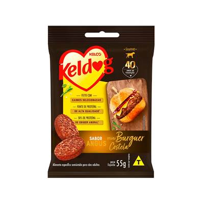 Bifinho Keldog Gourmet Mini Burguer Costela Angus para Cães 55g