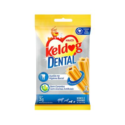 Snack Keldog Dental para Cães Adultos de Porte Mini e Pequeno