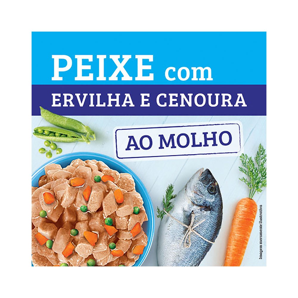Kelcat Sachê sabor Peixe, Ervilha e Cenoura para Gatos Adultos