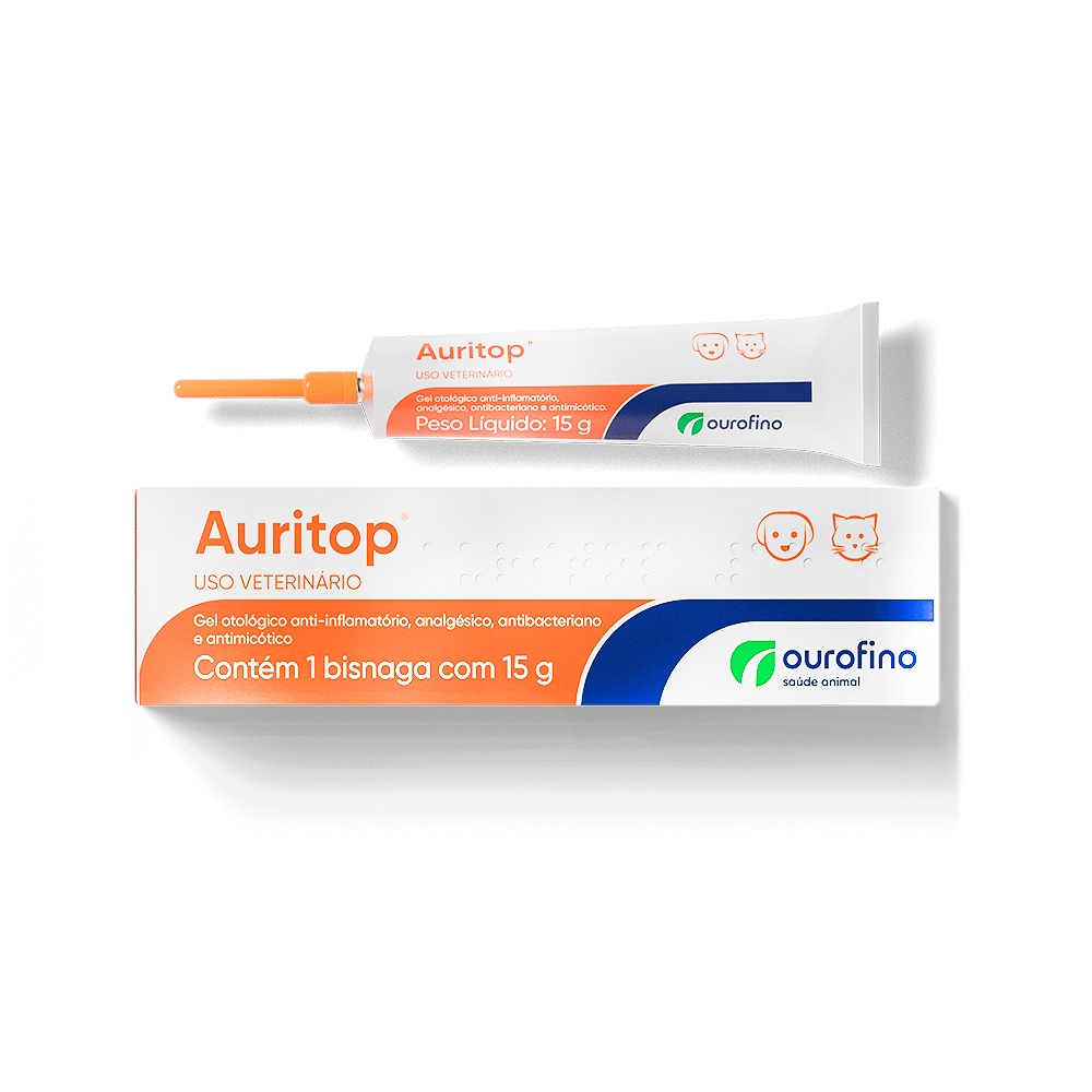 Auritop Ourofino Gel Otológico para Cães e Gatos