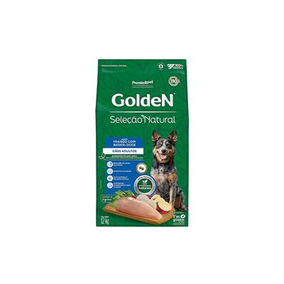 Ração Golden Seleção Natural para Cães Adultos de Porte Médio e Grande sabor Frango com Batata Doce 12kg