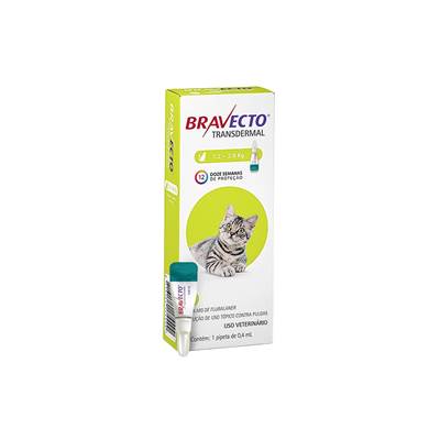 Antipulgas e Carrapatos Bravecto Transdermal para Gatos de 1,2kg a 2,8kg - 112,5mg 1 pipeta